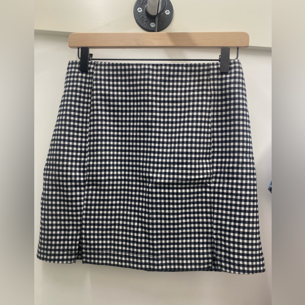 Black and White Gingham Mini Skirt